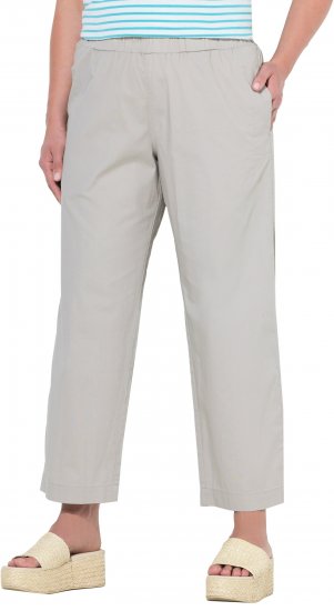 Ulla Popken Wide Leg Ruby Fit Stretch Chino Pants Pebble - Vaqueros & Pantalones de Mujer Tallas Grandes – Plus Size - 