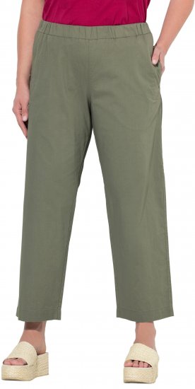 Ulla Popken Wide Leg Ruby Fit Stretch Chino Pants Green - Vaqueros & Pantalones de Mujer Tallas Grandes – Plus Size - 