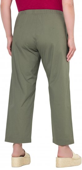 Ulla Popken Wide Leg Ruby Fit Stretch Chino Pants Green - Vaqueros & Pantalones de Mujer Tallas Grandes – Plus Size - 