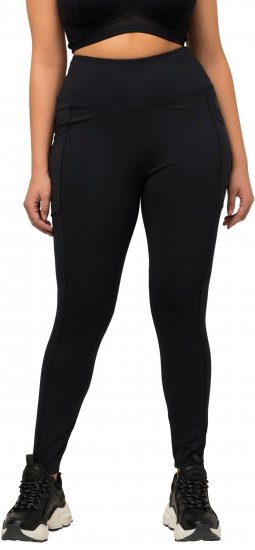 Ulla Popken High Waist Quick Dry Recycled Stretch Leggings Black - Vaqueros & Pantalones de Mujer Tallas Grandes – Plus Size - 