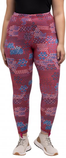 Ulla Popken Graphic Print Recycled Polyester Quick Dry Stretch Leggings Red - Vaqueros & Pantalones de Mujer Tallas Grandes – Plus Size - Vaqueros y pantalones, EU 42-70