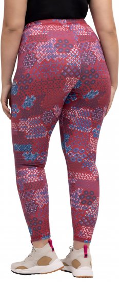 Ulla Popken Graphic Print Recycled Polyester Quick Dry Stretch Leggings Red - Vaqueros & Pantalones de Mujer Tallas Grandes – Plus Size - Vaqueros y pantalones, EU 42-70
