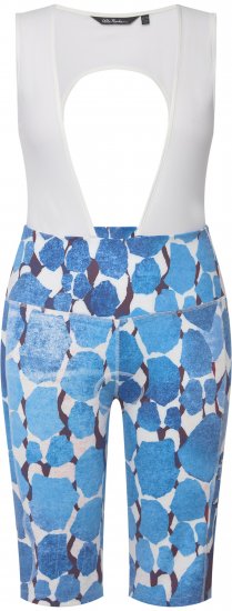 Ulla Popken Abstract Print Padded Cycling Shorts With Suspenders White - Vaqueros & Pantalones de Mujer Tallas Grandes – Plus Size - 