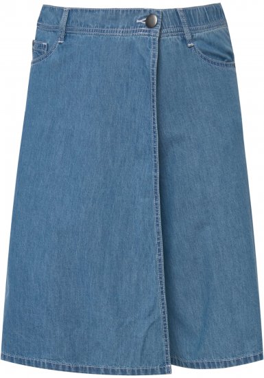 Ulla Popken Denim Wrap Look Skort Blue Denim - Vaqueros & Pantalones de Mujer Tallas Grandes – Plus Size - 