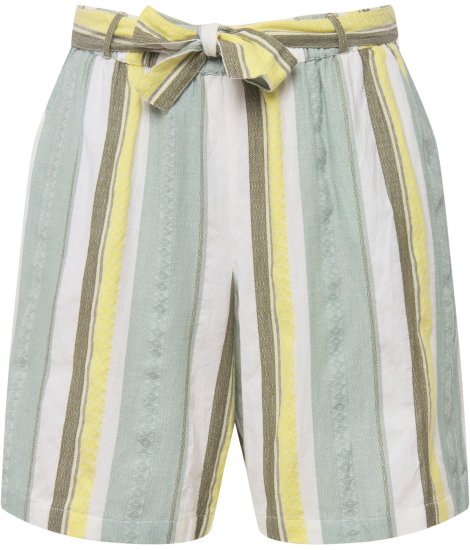 Ulla Popken Striped Wide Leg Elastic Waistband Shorts White - Vaqueros & Pantalones de Mujer Tallas Grandes – Plus Size - 