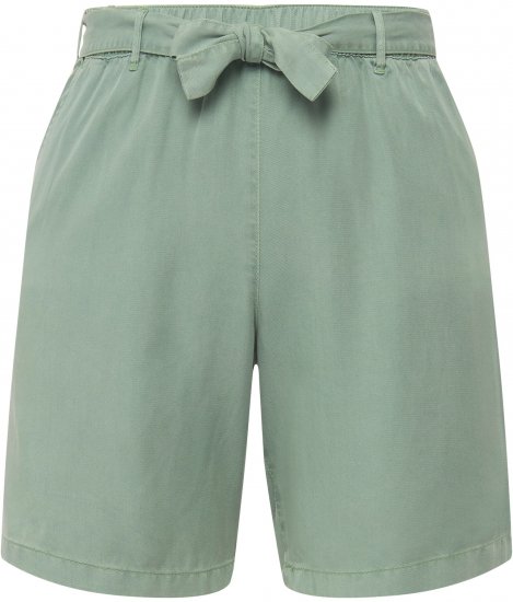 Ulla Popken Tie Belt Lyocell Shorts Moss Green - Vaqueros & Pantalones de Mujer Tallas Grandes – Plus Size - 