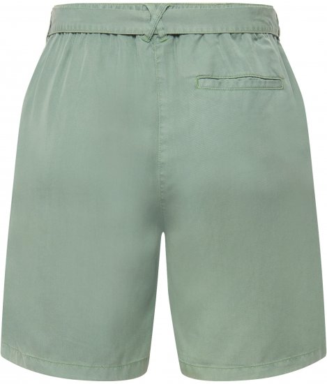 Ulla Popken Tie Belt Lyocell Shorts Moss Green - Vaqueros & Pantalones de Mujer Tallas Grandes – Plus Size - 
