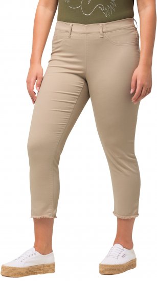 Ulla Popken Stretch Blend Bengaline Pants Dark Putty - Vaqueros & Pantalones de Mujer Tallas Grandes – Plus Size - 