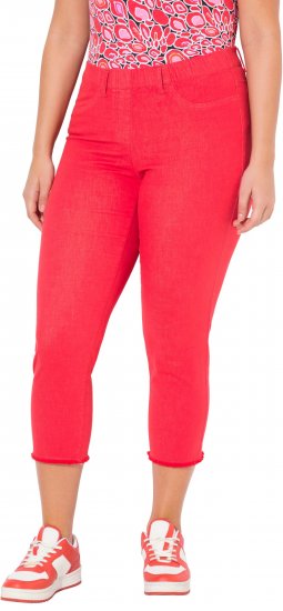 Ulla Popken Stretch Blend Bengaline Pants Neon Red - Vaqueros & Pantalones de Mujer Tallas Grandes – Plus Size - 