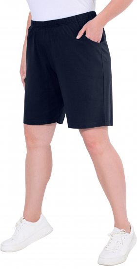 Ulla Popken Stretch Knit Bermuda Shorts Blue - Vaqueros & Pantalones de Mujer Tallas Grandes – Plus Size - 