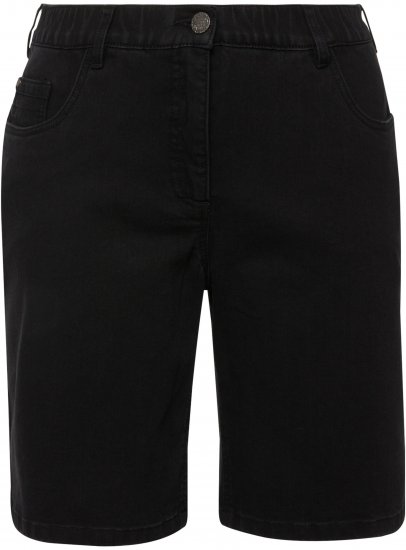Ulla Popken Basic Denim Mandy Bermuda Shorts Black - Vaqueros & Pantalones de Mujer Tallas Grandes – Plus Size - 