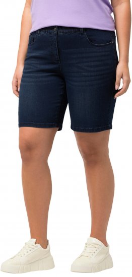 Ulla Popken Basic Denim Mandy Bermuda Shorts Blue Denim - Vaqueros & Pantalones de Mujer Tallas Grandes – Plus Size - 