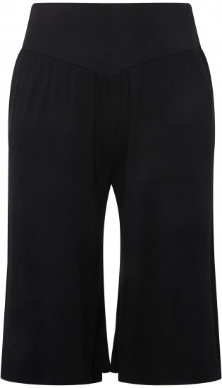 Ulla Popken Wide Leg Flared Bermuda Shorts Black - Vaqueros & Pantalones de Mujer Tallas Grandes – Plus Size - Vaqueros y pantalones, EU 42-70