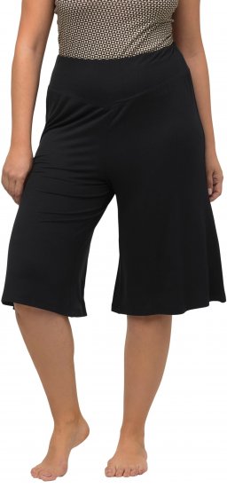 Ulla Popken Wide Leg Flared Bermuda Shorts Black - Vaqueros & Pantalones de Mujer Tallas Grandes – Plus Size - Vaqueros y pantalones, EU 42-70