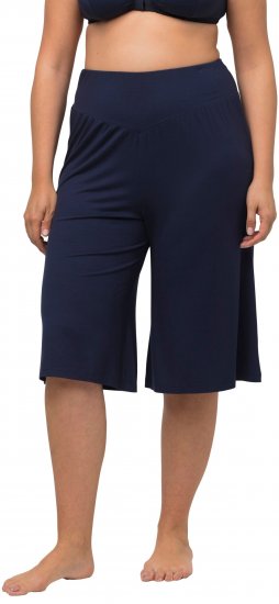Ulla Popken Wide Leg Flared Bermuda Shorts Navy - Vaqueros & Pantalones de Mujer Tallas Grandes – Plus Size - 