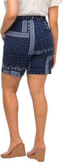 Ulla Popken Paisley Pull On Shorts Blue - Vaqueros & Pantalones de Mujer Tallas Grandes – Plus Size - 