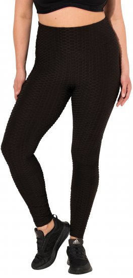 Ulla Popken Textured High Waisted Leggings Grey - Vaqueros & Pantalones de Mujer Tallas Grandes – Plus Size - 