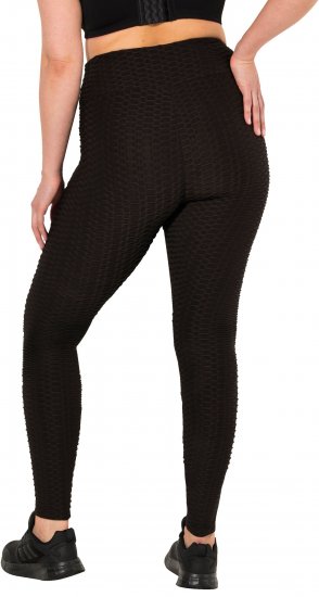 Ulla Popken Textured High Waisted Leggings Grey - Vaqueros & Pantalones de Mujer Tallas Grandes – Plus Size - 