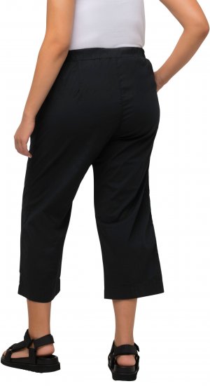 Ulla Popken Cropped Ruby Fit Pants Black - Vaqueros & Pantalones de Mujer Tallas Grandes – Plus Size - Vaqueros y pantalones, EU 42-70