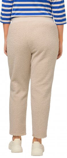Ulla Popken Teddy Fleece Knee Patch Pants Beige - Vaqueros & Pantalones de Mujer Tallas Grandes – Plus Size - 