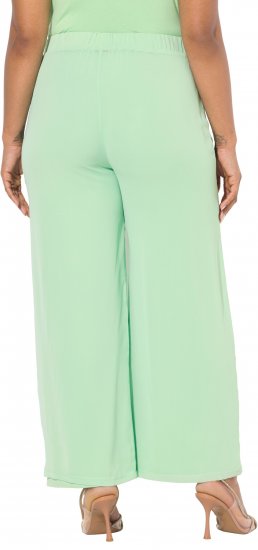 Ulla Popken Layered Chiffon Wide Leg Pants Green - Vaqueros & Pantalones de Mujer Tallas Grandes – Plus Size - 