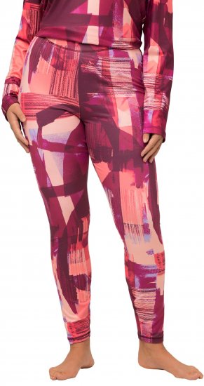 Ulla Popken Abstract Print Ski Leggings Red - Vaqueros & Pantalones de Mujer Tallas Grandes – Plus Size - 