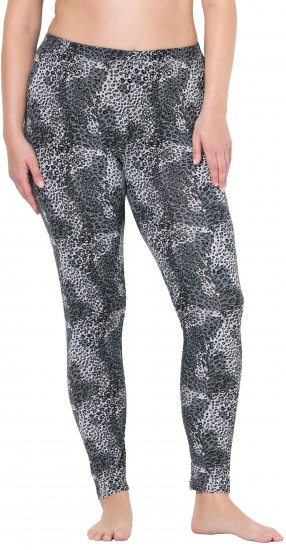 Ulla Popken Leopard Print Leggings Black - Vaqueros & Pantalones de Mujer Tallas Grandes – Plus Size - 
