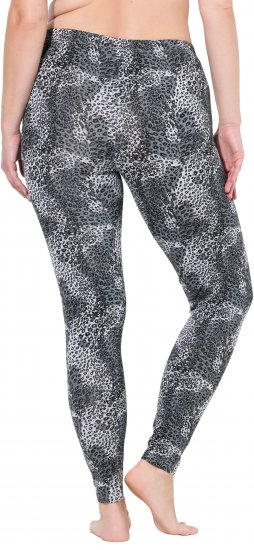 Ulla Popken Leopard Print Leggings Black - Vaqueros & Pantalones de Mujer Tallas Grandes – Plus Size - 