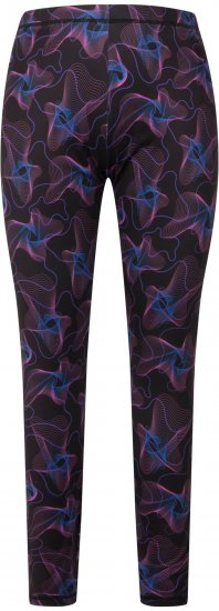 Ulla Popken Geometric Wave Quick Drying Ski Leggings Black - Vaqueros & Pantalones de Mujer Tallas Grandes – Plus Size - 