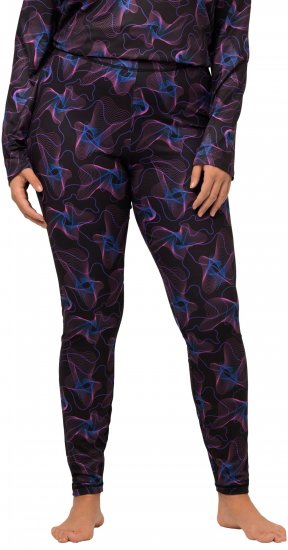 Ulla Popken Geometric Wave Quick Drying Ski Leggings Black - Vaqueros & Pantalones de Mujer Tallas Grandes – Plus Size - 