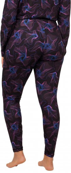 Ulla Popken Geometric Wave Quick Drying Ski Leggings Black - Vaqueros & Pantalones de Mujer Tallas Grandes – Plus Size - 