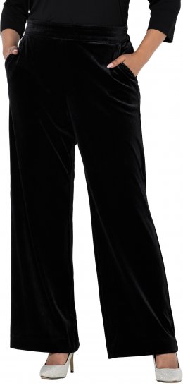 Ulla Popken Velvet Suit Pants Black - Vaqueros & Pantalones de Mujer Tallas Grandes – Plus Size - 