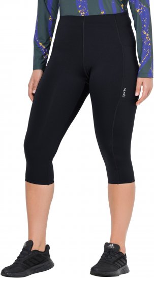 Ulla Popken Cropped Sports Leggings Black - Vaqueros & Pantalones de Mujer Tallas Grandes – Plus Size - 