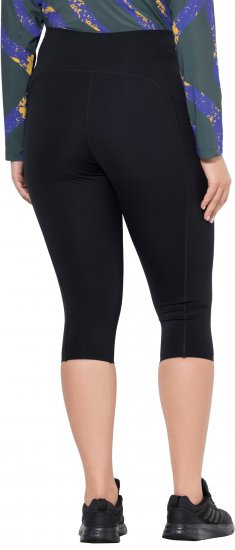 Ulla Popken Cropped Sports Leggings Black - Vaqueros & Pantalones de Mujer Tallas Grandes – Plus Size - 