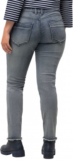 Ulla Popken Fringed Hem Stretch Fit Jeans Blue Denim - Vaqueros & Pantalones de Mujer Tallas Grandes – Plus Size - 