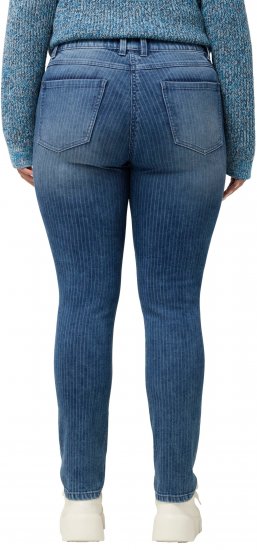 Ulla Popken Textured Stripe Sarah Slim Fit Jeans Blue - Vaqueros & Pantalones de Mujer Tallas Grandes – Plus Size - 