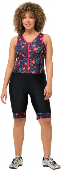 Ulla Popken Functional Padded Zip Front Cycling Leotard Black - Vaqueros & Pantalones de Mujer Tallas Grandes – Plus Size - 