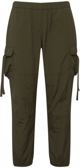 Ulla Popken Elastic Waist Cargo Pants Olives Grey - Vaqueros & Pantalones de Mujer Tallas Grandes – Plus Size - 