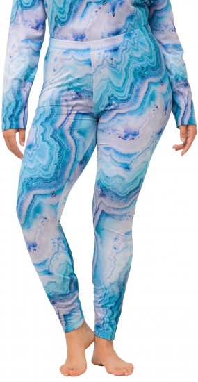 Ulla Popken Marble Ski Leggings Blue - Vaqueros & Pantalones de Mujer Tallas Grandes – Plus Size - 
