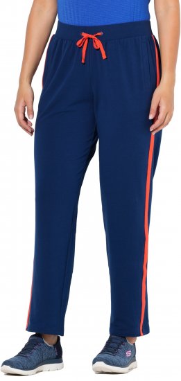 Ulla Popken Side Stripe Joggers Blue - Vaqueros & Pantalones de Mujer Tallas Grandes – Plus Size - 