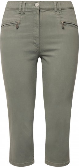 Ulla Popken Cropped Stretch Fit Mony Pants Light Moss Green - Vaqueros & Pantalones de Mujer Tallas Grandes – Plus Size - 