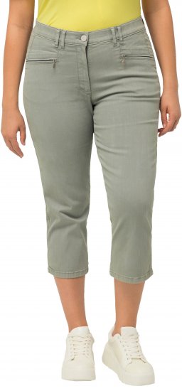 Ulla Popken Cropped Stretch Fit Mony Pants Light Moss Green - Vaqueros & Pantalones de Mujer Tallas Grandes – Plus Size - 