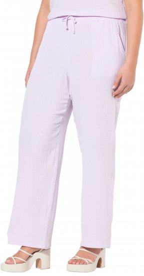 Ulla Popken Muslin Pull On Pants Purple - Vaqueros & Pantalones de Mujer Tallas Grandes – Plus Size - 