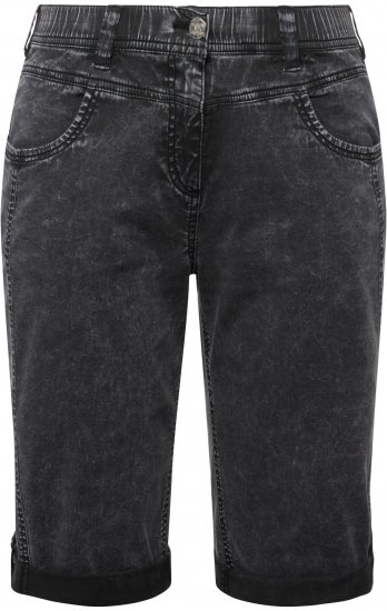 Ulla Popken Denim Acid Wash Bermuda Shorts Black - Vaqueros & Pantalones de Mujer Tallas Grandes – Plus Size - 