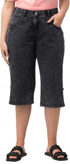 Ulla Popken Denim Acid Wash Bermuda Shorts Black - Vaqueros & Pantalones de Mujer Tallas Grandes – Plus Size - 