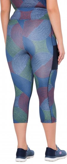 Ulla Popken Quick Dry Cropped Geometric Print Leggings Grey - Vaqueros & Pantalones de Mujer Tallas Grandes – Plus Size - 