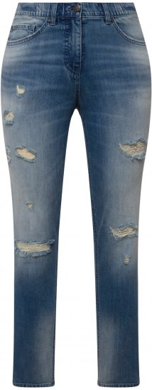 Ulla Popken Distressed Stretch Fit Sarah Jeans Blue - Vaqueros & Pantalones de Mujer Tallas Grandes – Plus Size - 