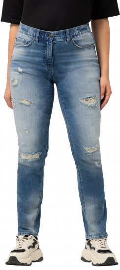 Ulla Popken Distressed Stretch Fit Sarah Jeans Blue - Vaqueros & Pantalones de Mujer Tallas Grandes – Plus Size - 