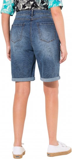Ulla Popken Palm Print Denim Bermuda Shorts Blue Denim - Vaqueros & Pantalones de Mujer Tallas Grandes – Plus Size - 