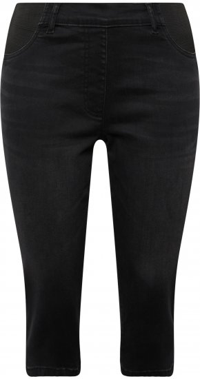 Ulla Popken Sienna Stretch Denim Capris Black - Vaqueros & Pantalones de Mujer Tallas Grandes – Plus Size - 